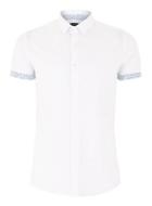 Topman Mens White Muscle Floral Turn Up Shirt