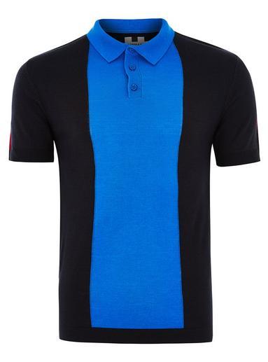 Topman Mens Blue Navy And Red Short Sleeve Polo Sweater