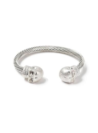Topman Mens Silver Skull Cuff*