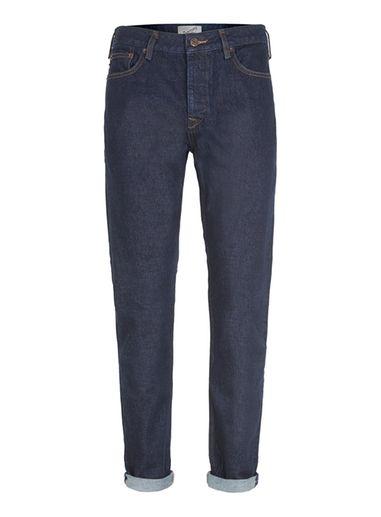 Topman Mens Blue Ltd Indigo Slim Fit Tapered Jeans