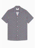 Topman Mens Multi Moroccan Geometric Print Revere Shirt