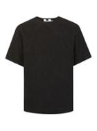 Topman Mens Black Faux Suede Zip Shoulder T-shirt