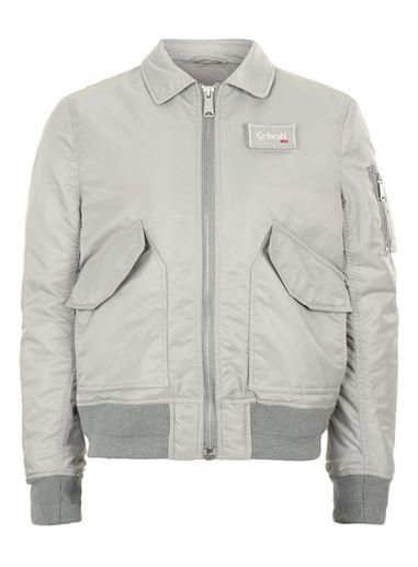 Topman Mens Metallic Schott Silver Ma1 Collared Bomber Jacket