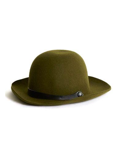 Topman Mens Dark Green High Crown Bowler Hat