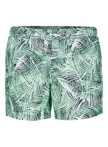 Topman Mens Green Jungle Palm Print Swim Shorts