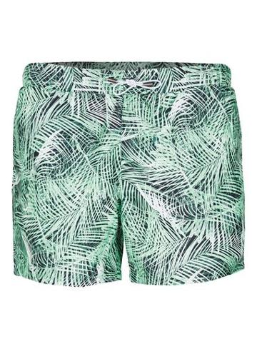 Topman Mens Green Jungle Palm Print Swim Shorts