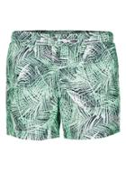 Topman Mens Green Jungle Palm Print Swim Shorts