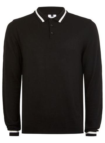 Topman Mens Classic Black Tipped Polo