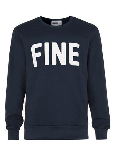 Topman Mens Blue London Co. Navy Fine Slogan Sweatshirt*