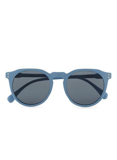 Topman Mens Light Blue Matte Round Sunglasses