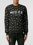 Topman Mens Nicce Black Print Sweatshirt
