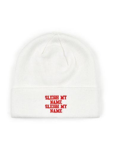 Topman Mens White 'sleigh My Name' Beanie