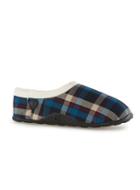 Topman Mens Homey's Blue, Cream And Burgundy Check Slippers