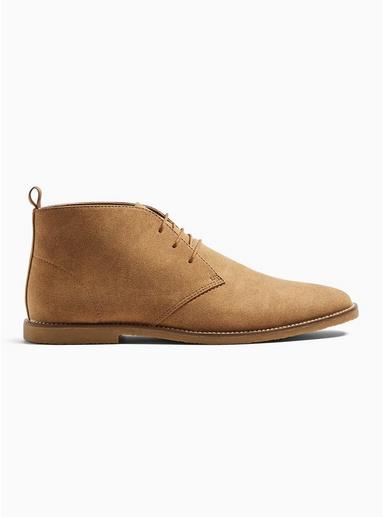 Topman Mens Brown Tan Faux Suede Spark Chukka Boots