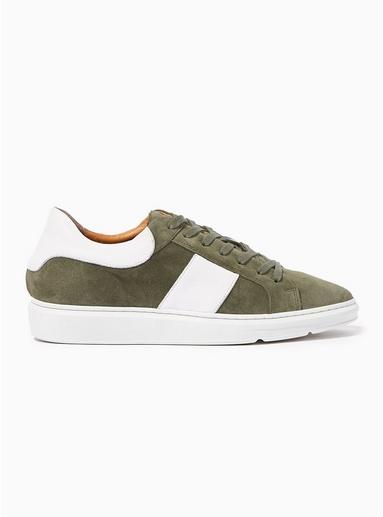 Topman Mens Khaki Suede Bane Trainers