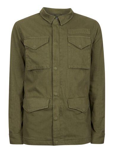 Topman Mens Green Khaki Lightweight M65 Jacket