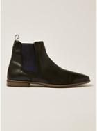 Topman Mens Black Leather Track Chelsea Boots