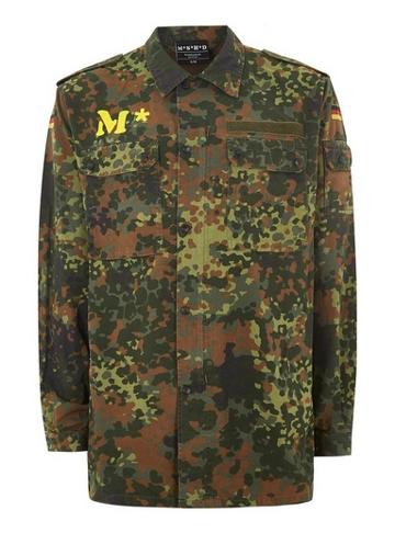 Topman Finds Mens Khaki Topman Finds M*s*h*d Camouflage Print Shacket