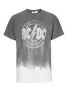 Topman Mens Grey Gray Acdc Dip Dye T-shirt
