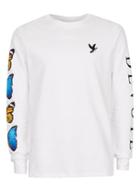 Topman Mens Devote White Butterfly Long Sleeve T-shirt*