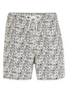 Topman Mens Brown Selected Homme Black, Blue And Off White Patterned Swim Shorts