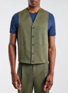 Topman Mens Green Coordinates Khaki Vest