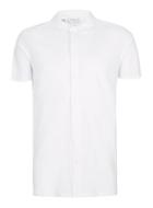 Topman Mens Selected Homme White Polo Collar T-shirt