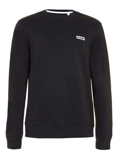 Topman Mens Globe Black Fleecy Sweatshirt*