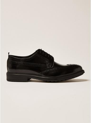 Topman Mens Black Premium Leather Orpin Brogues