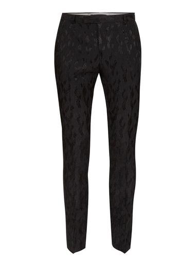 Topman Mens Black Jacquard Ultra Skinny Fit Suit Pants