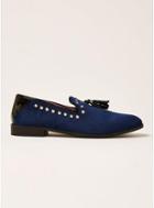 Topman Mens House Of Hawk Navy Velvet Stud Loafers