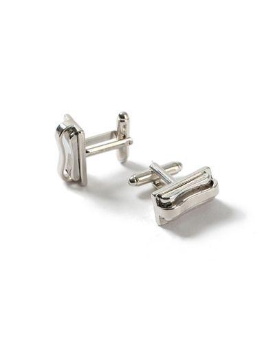 Topman Mens Silver Look Ridge Cufflinks*