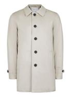 Topman Mens Brown Selected Homme Stone Woven Cotton Coat