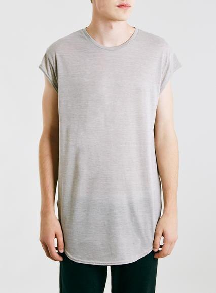 Topman Mens Brown Stone Cap Sleeve T-shirt