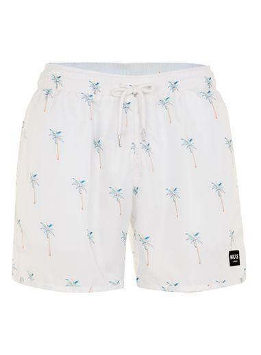 Topman Mens Nicce Off White Palm Print Swim Shorts