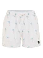 Topman Mens Nicce Off White Palm Print Swim Shorts