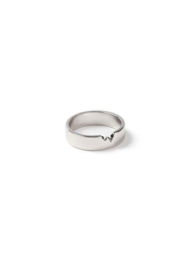 Topman Mens Silver Cracked Band Ring*