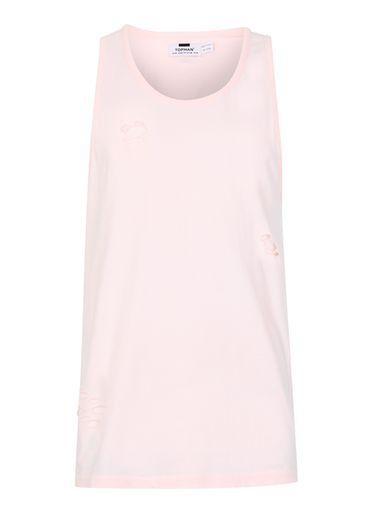 Topman Mens Pink Distressed Tank Top
