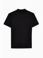Topman Mens Black Ribbed Turtle T-shirt