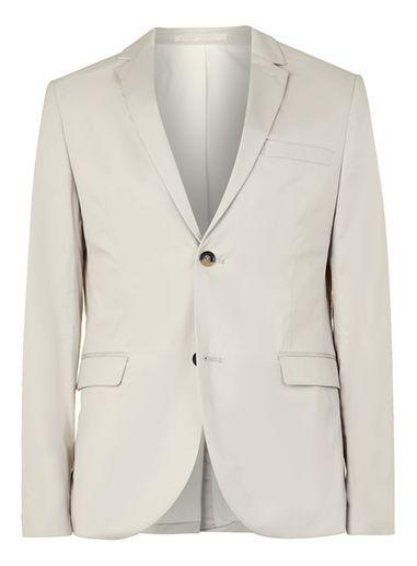 Topman Mens Beige Stone Skinny Fit Poplin Cotton Blazer