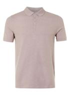 Topman Mens Selected Homme Dark Pink Woven Polo Shirt