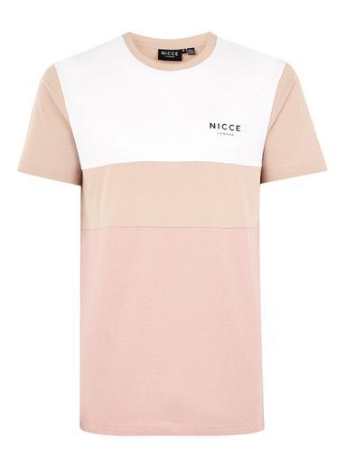 Topman Mens Nicce Pink Panel T-shirt