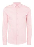 Topman Mens Pink Satin Muscle Long Sleeve Shirt