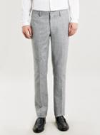 Topman Mens Light Grey Textured Skinny Fit Suit Pants