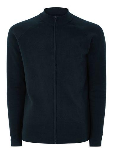 Topman Mens Selected Homme Navy Zip Cardigan