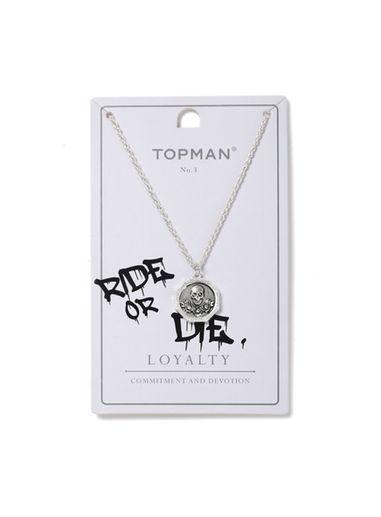 Topman Mens Silver Skull Necklace*