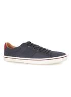 Topman Mens Blue Navy Canvas Sneakers