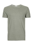 Topman Mens Green Selected Homme Khaki Pocket T-shirt