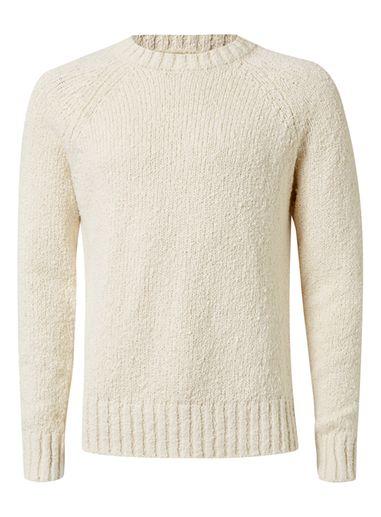 Topman Mens Off White Popcorn Textured Slim Fit Sweater