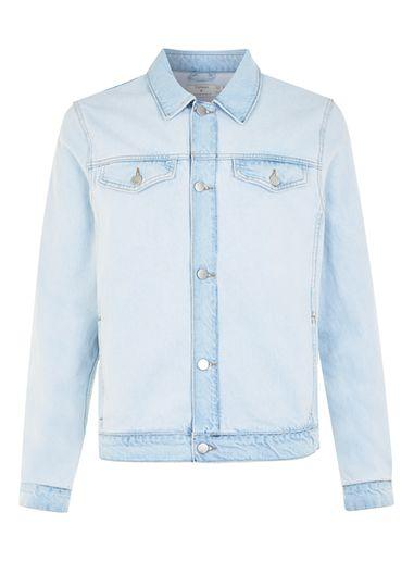 Topman Mens Blue Two Tone Denim Jacket